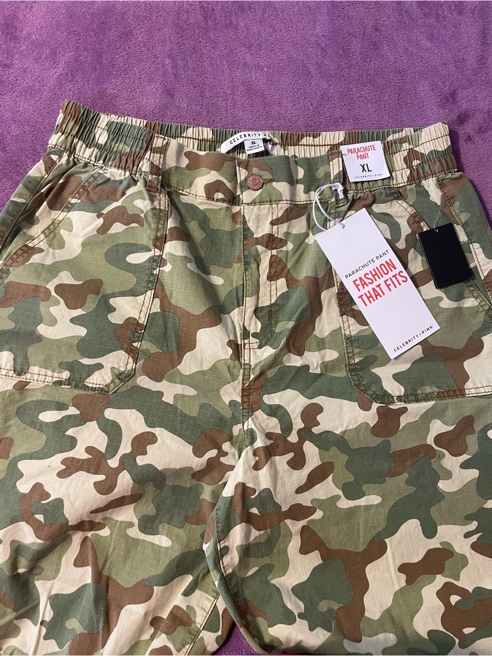 Celebrity Pink Camo Utility Pants - Green & Brown